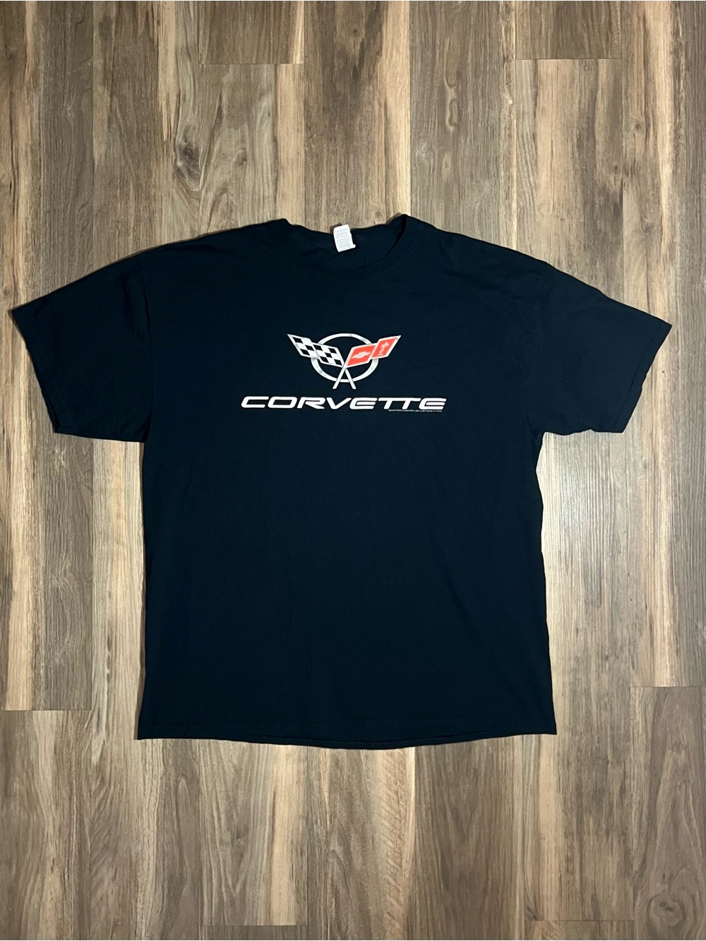 Chevy Corvette Men’s Size XL T-Shirt Black Chevrolet Sports Car American Muscle